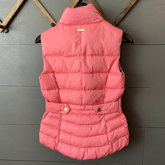 Lilly Pulitzer Puffer Vest Pink Gold Women's Size XS - Picture 5 of 6
